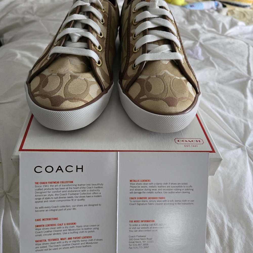 Coach Beige Monogram Sneakers